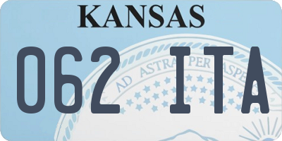 KS license plate 062ITA