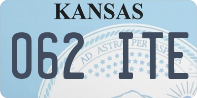 KS license plate 062ITE