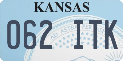 KS license plate 062ITK