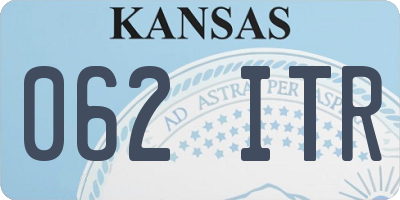 KS license plate 062ITR