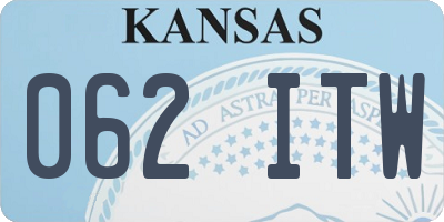 KS license plate 062ITW