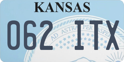 KS license plate 062ITX