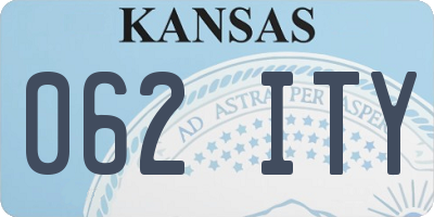 KS license plate 062ITY