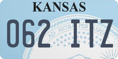 KS license plate 062ITZ