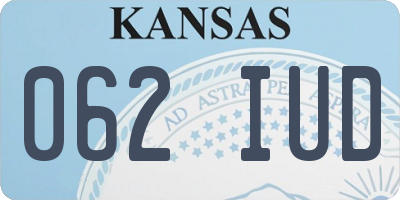 KS license plate 062IUD