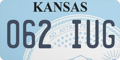 KS license plate 062IUG