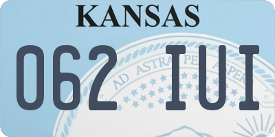 KS license plate 062IUI