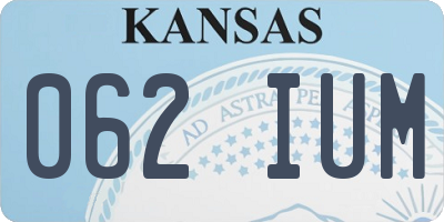 KS license plate 062IUM