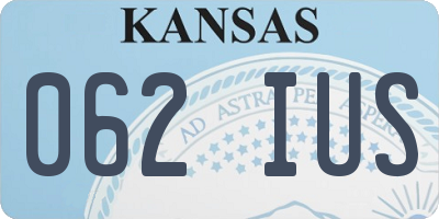 KS license plate 062IUS