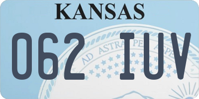 KS license plate 062IUV