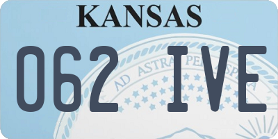 KS license plate 062IVE