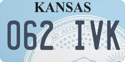 KS license plate 062IVK