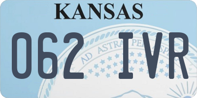 KS license plate 062IVR