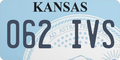 KS license plate 062IVS