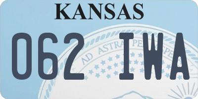 KS license plate 062IWA
