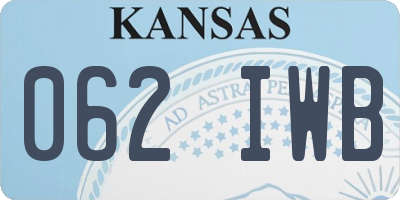 KS license plate 062IWB