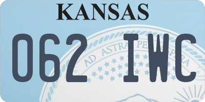 KS license plate 062IWC