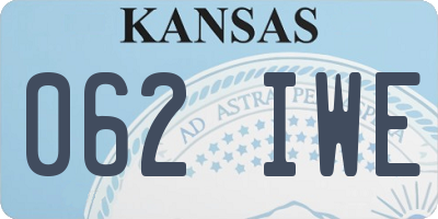 KS license plate 062IWE