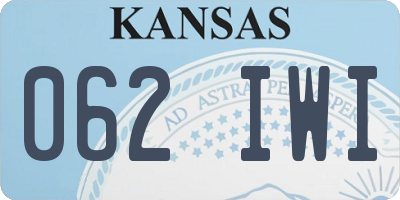 KS license plate 062IWI