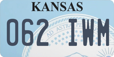 KS license plate 062IWM