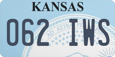 KS license plate 062IWS