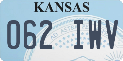 KS license plate 062IWV