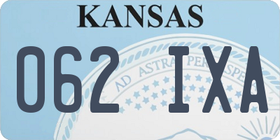 KS license plate 062IXA