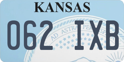 KS license plate 062IXB