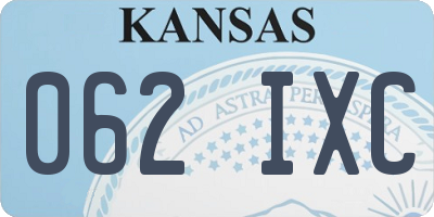 KS license plate 062IXC