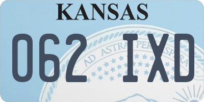 KS license plate 062IXD