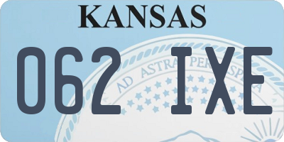 KS license plate 062IXE