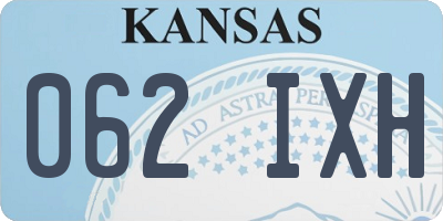 KS license plate 062IXH
