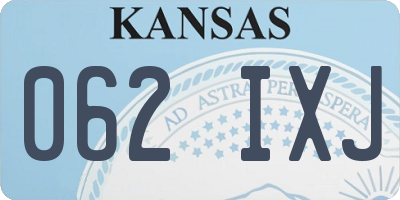KS license plate 062IXJ