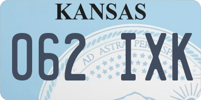 KS license plate 062IXK