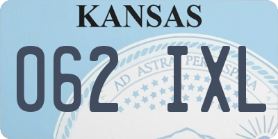 KS license plate 062IXL