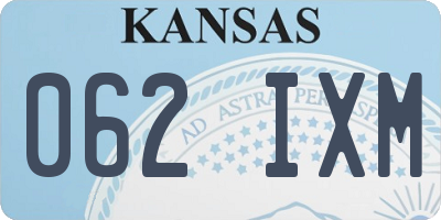 KS license plate 062IXM
