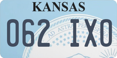 KS license plate 062IXO