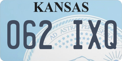 KS license plate 062IXQ