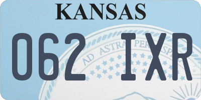 KS license plate 062IXR