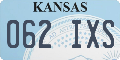 KS license plate 062IXS