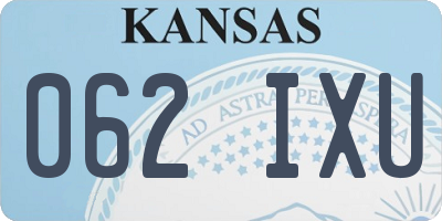 KS license plate 062IXU