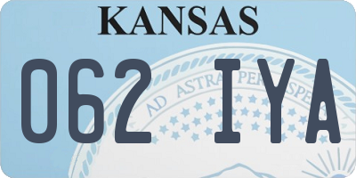 KS license plate 062IYA