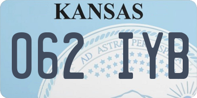 KS license plate 062IYB