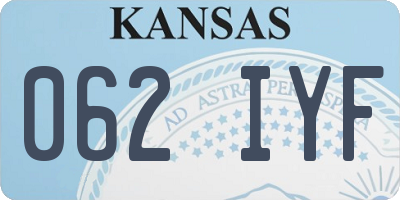 KS license plate 062IYF
