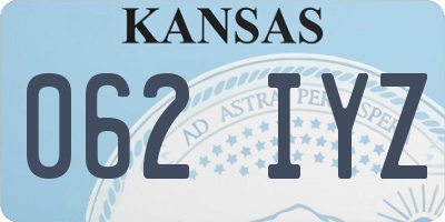 KS license plate 062IYZ
