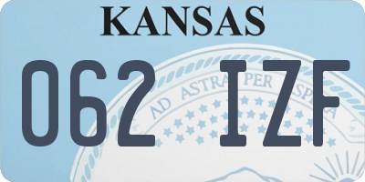 KS license plate 062IZF