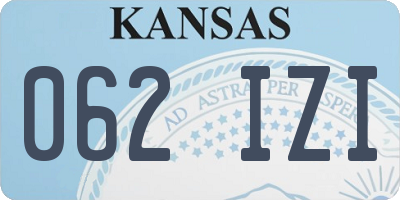 KS license plate 062IZI