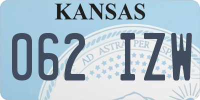KS license plate 062IZW