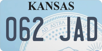 KS license plate 062JAD