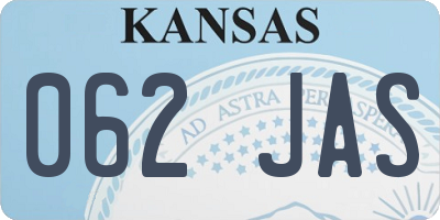 KS license plate 062JAS